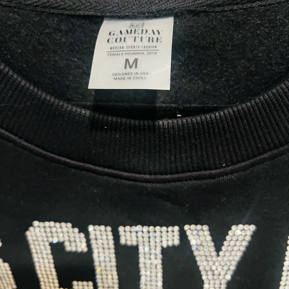 Kansas City Chiefs Rhinestone Sweatshirt Gameday Couture Medium Oversized Med - Picture 6 of 8
